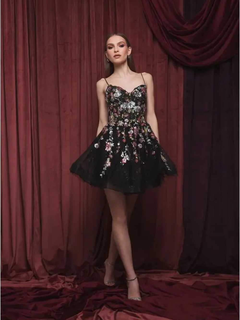 Mac Duggal 20643 Floral Embroidered Mini Cocktail Dress